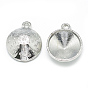 Alloy Pendant Rhinestone Settings, Flat Round
