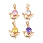 Латунные микро проложить кубического циркония подвески, прелести дельфинов, долговечный, без свинца и без кадмия