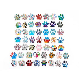 Colorful Paper Cartoon Stickers, for Water Bottles Laptop Phone Skateboard Decoration, Paw Print