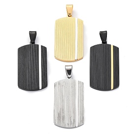 304 подвески из нержавеющей стали, ионное покрытие (ip), прямоугольник амулеты