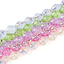 Гальванизируйте прозрачное стекло бисер нитей, цветок, с покрытием AB цвета