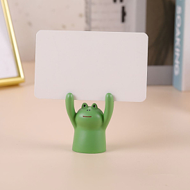 Resin Memo Photo Stand Holder, Card Note Clips, for Office Desktop Decoration, with Paper Card, Frog