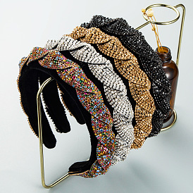 Fashionable Oversized Rhinestone Headband for Face Washing and Hair Accessories.