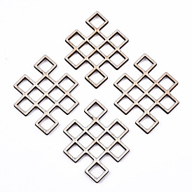 Unfinished Natural Poplar Wood Filigree Joiners Links, Laser Cut Wood Shapes, Geometry