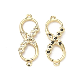 Латунные микропаве подвески в виде сердца и знака бесконечности с кубическим цирконием, реальный 16 k позолоченный