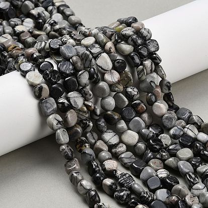 Натуральные нити из бисера пикассо, самородки, упавший камень