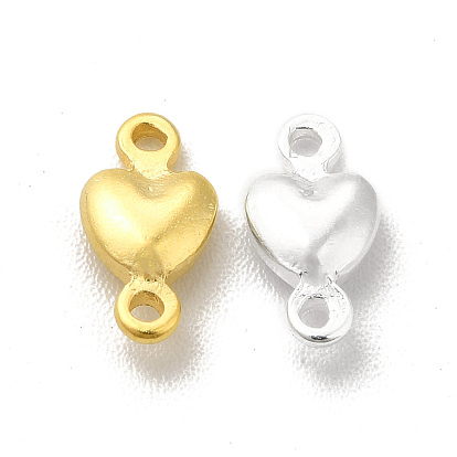 Brass Connector Charms, Cadmium Free & Lead Free, Heart Links