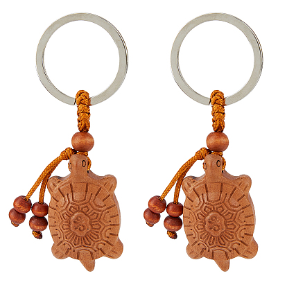 2шт. деревянные с железными брелоками, черепаха