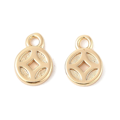 Латунные подвески, без кадмия, без никеля и без свинца, плоские круглые прелести