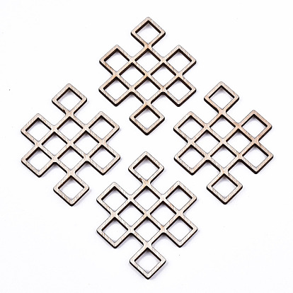 Unfinished Natural Poplar Wood Filigree Joiners Links, Laser Cut Wood Shapes, Geometry