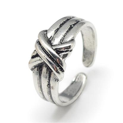 Adjustable Alloy Cuff Finger Rings, Size 6