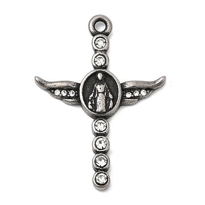 Религия 304 нержавеющая сталь с подвесками из стразов, крест с женскими чарами