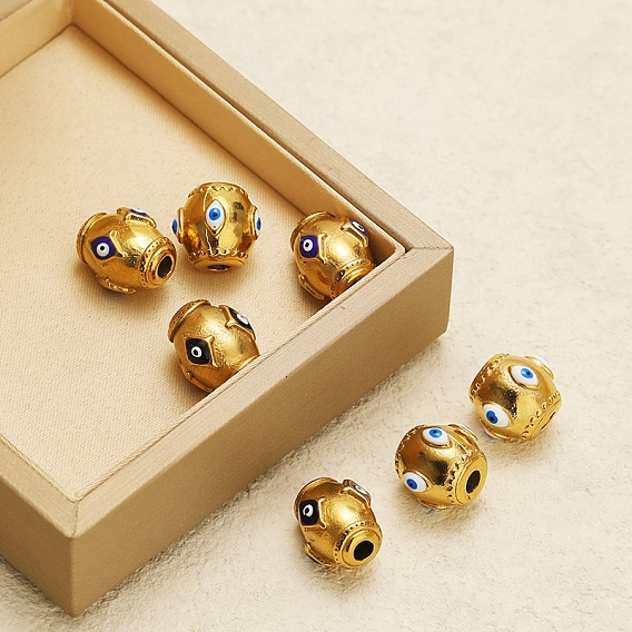 Шарики из нержавеющей стали, с эмалью, ствол с глазом, золотые