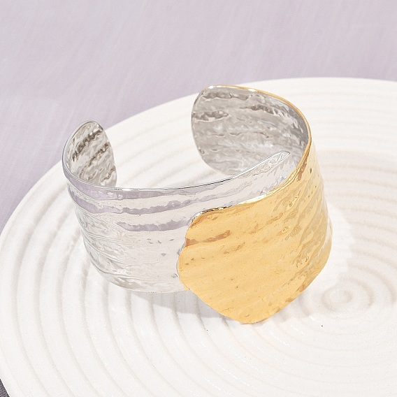 304 женские браслеты-манжеты из нержавеющей стали, ионное покрытие (ip)