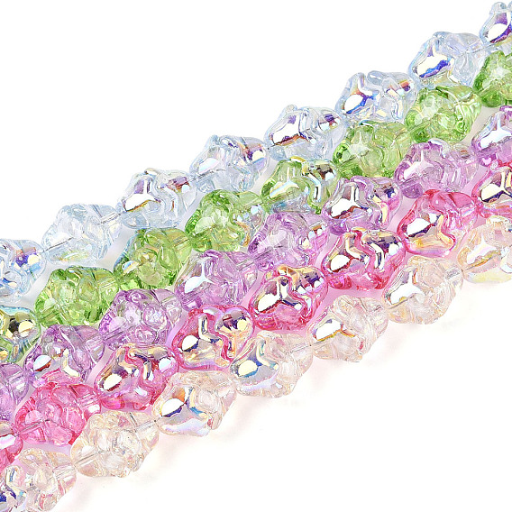 Гальванизируйте прозрачное стекло бисер нитей, цветок, с покрытием AB цвета