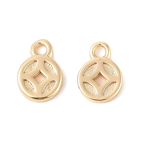 Латунные подвески, без кадмия, без никеля и без свинца, плоские круглые прелести