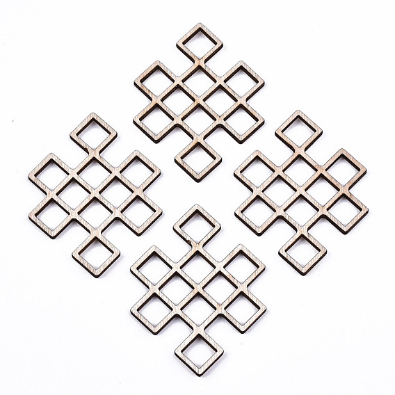 Unfinished Natural Poplar Wood Filigree Joiners Links, Laser Cut Wood Shapes, Geometry