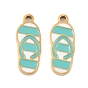 304 Stainless Steel Enamel Pendants, Flip Flop/Shoes Charms, Ion Plating(IP)