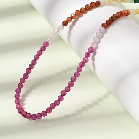 7 Ожерелья из граненых круглых кубических циркониевых бусин с латунными цепочками для женщин, посвященные чакрам, стойки покрытие, долговечный, без кадмия и без свинца, реальный 18 k позолоченный