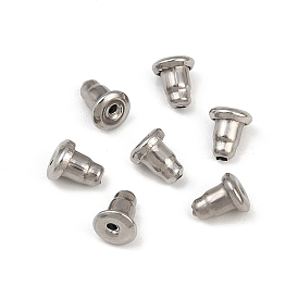 304 из нержавеющей стали гайки уха, пулевые серьги спины, 6x5.5x5.5 мм, отверстие : 1 мм