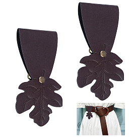 1 Pair Leaf Leather Buckles, Antique Bronze