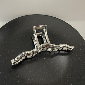 Шикарный металлический коготь для волос со стразами и дизайном акулы для женской прически - уникальная заколка для волос большого размера