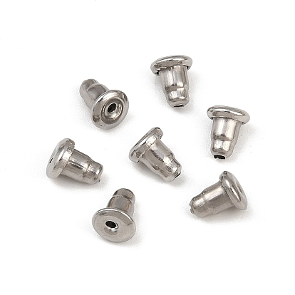 304 из нержавеющей стали гайки уха, пулевые серьги спины, 6x5.5x5.5 мм, отверстие : 1 мм