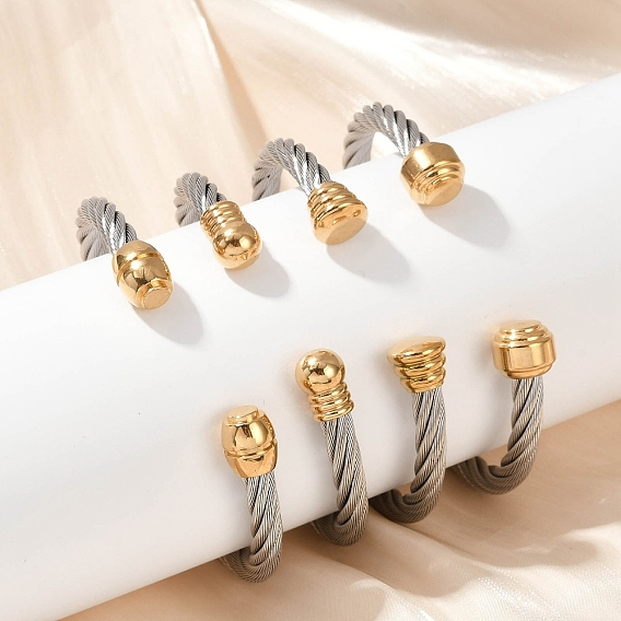 304 из нержавеющей стали манжеты браслеты, весенние браслеты, ионное покрытие (ip)