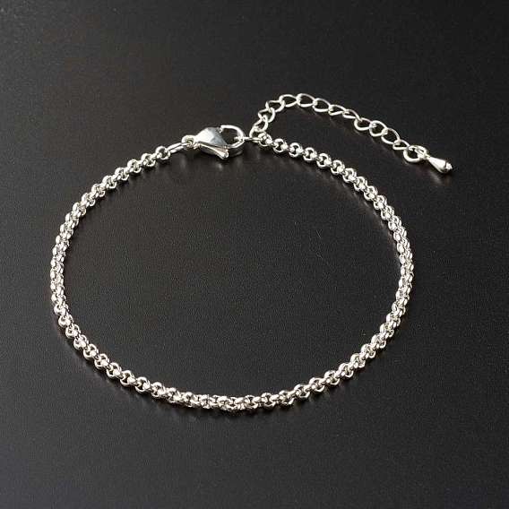 304 Stainless Steel Rolo Chain Bracelets