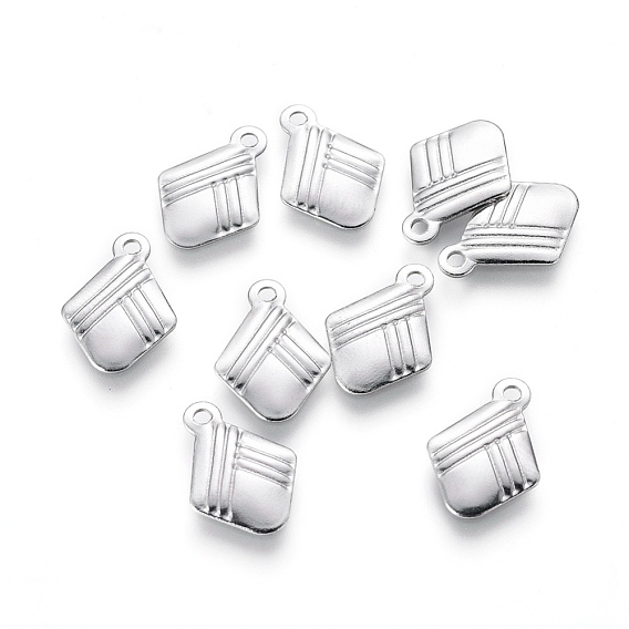 304 Stainless Steel Charms, Rhombus