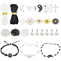 Kit de fabrication de bracelets pour couple, match yin yang, bricolage, y compris les perles de rocaille en verre, croix & infinity & soleil & étoile & fleur de marguerite connecteurs de liaison en acier inoxydable et alliage