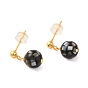 Sterling Silver Studs Earrings, with Natural Shell,  Jewely for Women, Round
