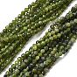 Природного зеленого нефрита нитей бисера, граненые, круглые