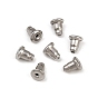 304 из нержавеющей стали гайки уха, пулевые серьги спины, 6x5.5x5.5 мм, отверстие : 1 мм