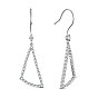 925 Sterling Silver Dangle Earrings, with Grade AAA Cubic Zirconia, Triangle