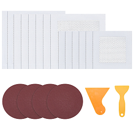 CRASPIRE Drywall Patch Repair Kit, including 2Pcs Plastic Scraper Tool, 14Pcs Aluminum Wall Repair Patch, 4Pc Adhesive Sanding Discs