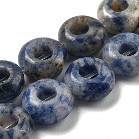 Natural Blue Spot Jasper Beads Strands, Rondelle