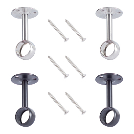 ARRICRAFT 4Pcs 2 Colors Stainless Steel Curtain Rod Ceiling Mount Bracket with Screws
