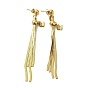 Stainless Steel Butterfly Dangle Stud Earrings, Long Chains Tassel Earrings