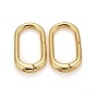Brass Spring Gate Rings, Long-Lasting Plated, Oval