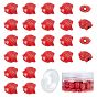 80Pcs DIY Fish Cinnabar Bead Stretch Bracelets Making, with 1Roll Strong Stretchy Beading Elastic Thread
