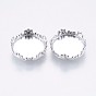 304 Stainless Steel Lace Edge Bezel Cups, Cabochon Settings, Flat Round