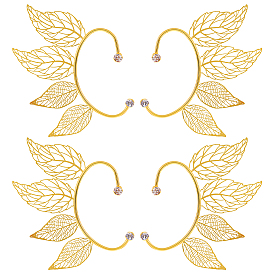 4шт. 2 стили латунные серьги-манжеты, лист