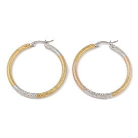 201 Stainless Steel Hoop Earrings, with 304 Stainless Steel Pin