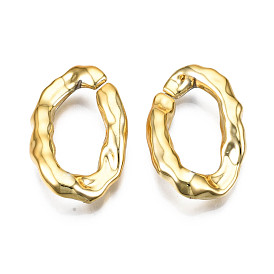 Electroplated CCB Plastic Linking Rings, Quick Link Connectors, For Jewelry Cable Chains Making, Twist Oval