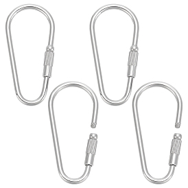 4 шт. 304 подвески с винтовым карабином из нержавеющей стали, для изготовления ожерелий, овальные