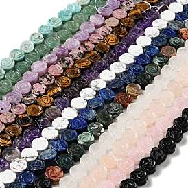 Un mélange naturel de perles de pierre brins, rose, mélangé teint et non teint