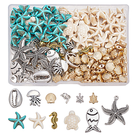 Наборы для изготовления ювелирных изделий своими руками, включая бусины и подвески из сплава, пластиковые бусины, синтетические бирюзовые бусины