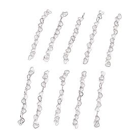 304 Stainless Steel Cross Chains Extender, Heart Chains, Soldered