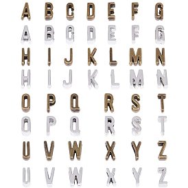 Tibetan Style Antique Bronze & Antique Silver Plated Alloy Letter Slide Charms